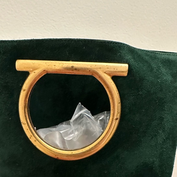 New Salvatore Ferragamo Women Avio Green Suede Knee Boots 6.5C - Picture 4 of 7